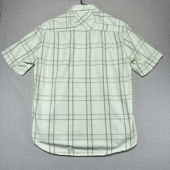 Quiksilver Men’s Shirt Small Button Up Green Short Sleeve Plaid Party - Picture 12 of 13